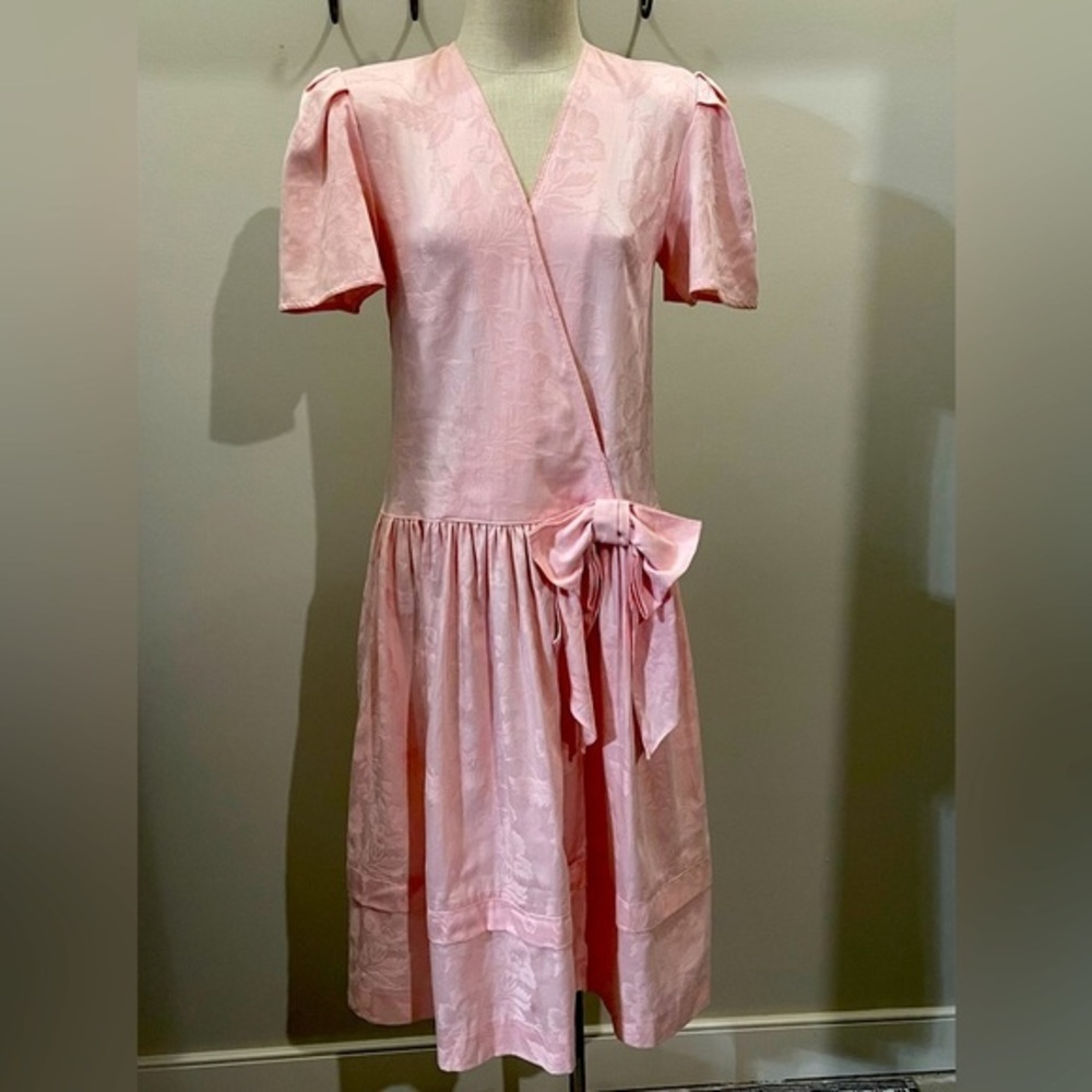 VINTAGE di nuovo Pink Floral Dress Size 8 Absolutely Gorgeous 80’s Vibe